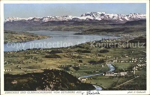 Zuerichsee und Glarnischgruppe vom Uetliberg gesehen / Zuerich /Bz. Zuerich City