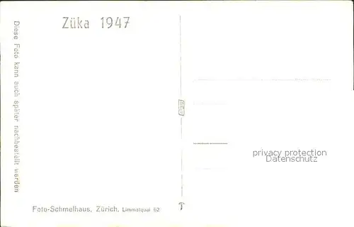 Zuerich ZueKA 1947 Messebahn / Zuerich /Bz. Zuerich City