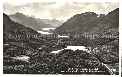 Muottas Muraigl mit St Moritz und Oberengadiner Seen Kat. Muottas Muraigl