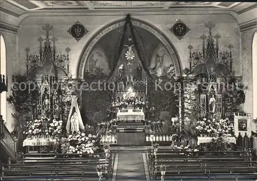 Affoltern Zuerich Kath Kirche im Festschmuck der Fatimawoche 1955 Kat. Affoltern