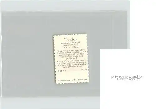Teufen Mittelland Briefmarke Wappen Kat. Teufen