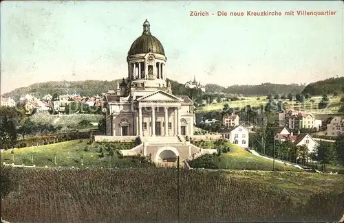 Zuerich Neue Kreuzkirche mit Villenquartier / Zuerich /Bz. Zuerich City