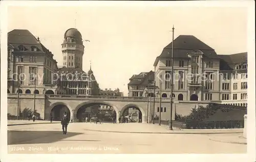 Zuerich mit Amtshaeuser und Urania / Zuerich /Bz. Zuerich City