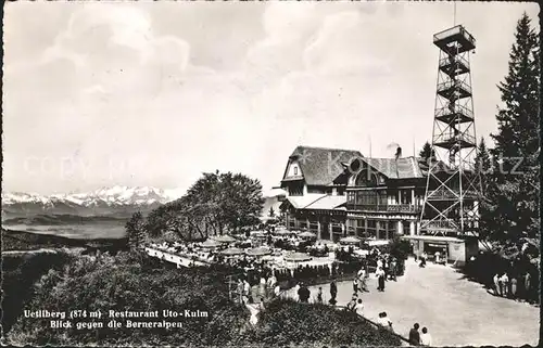 Uetliberg Zuerich Restaurant Uto Kulm mit Berneralpen Kat. Uetliberg