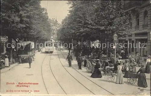 Zuerich ZH Bahnhofstrasse Markttag / Zuerich /Bz. Zuerich City