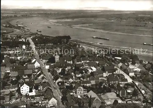 Orsoy Fliegeraufnahme Rhein Binnenschiffahrt Kat. Rheinberg