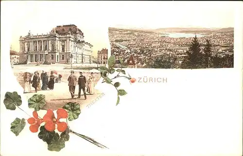 Zuerich Panorama und Theater / Zuerich /Bz. Zuerich City