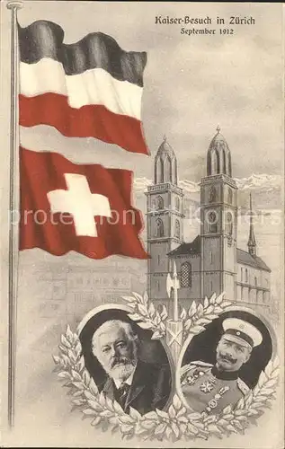 Zuerich Grossmuenster Kaiserbesuch 1912 / Zuerich /Bz. Zuerich City