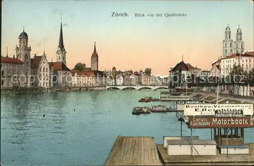 Zuerich Blick von Quaibruecke / Zuerich /Bz. Zuerich City