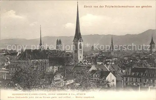 Zuerich Blick von Polytechnikumstrasse / Zuerich /Bz. Zuerich City