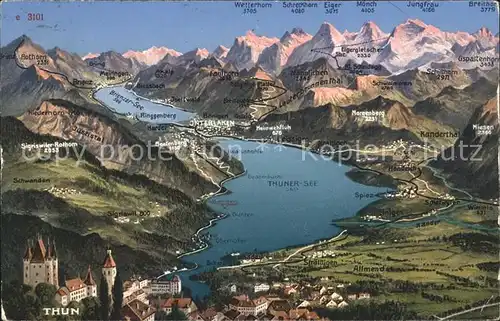 Thun Thuner See Panoramakarte