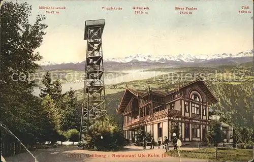 Uetliberg Zuerich Restaurant Uto Kulm mit Alpenpanorama Kat. Uetliberg