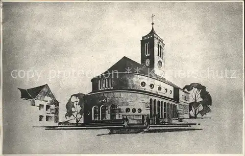 Zuerich Kirche Kuenstlerkarte / Zuerich /Bz. Zuerich City