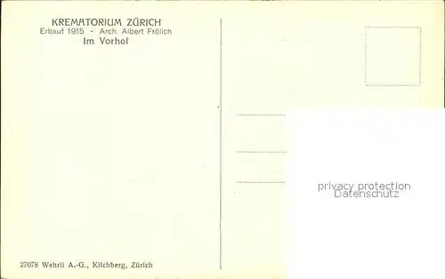 Zuerich Krematorium Vorhof Albert Froehlich Architekt / Zuerich /Bz. Zuerich City