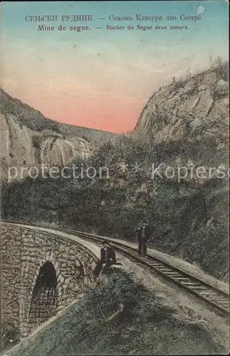 Serbien Serbija Mine de segne Rocher du Segne deux soeurs Eisenbahn / Serbien /