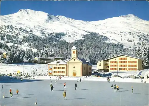 Lenzerheide Valbella Eisfeld mit Piz Danis und Staetzerhorn Kat. Lenzerheide