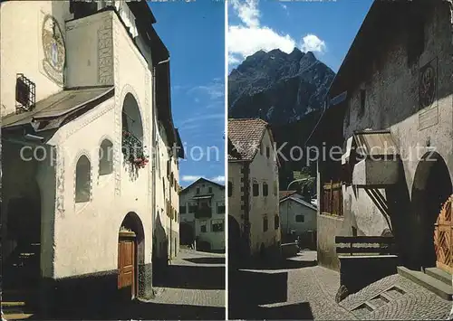 Scuol Alpines Heilbad Dorfgasse Engadiner Haus Kat. Scuol