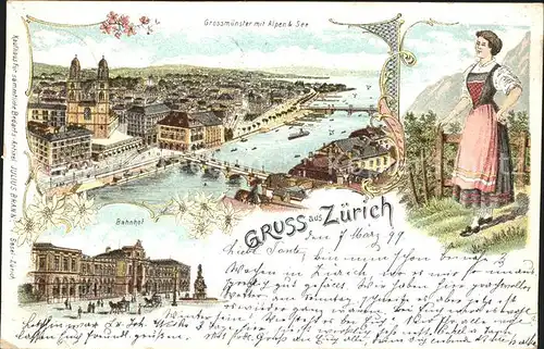 Zuerich ZH Grossmuenster Alpen See Bahnhof  / Zuerich /Bz. Zuerich City