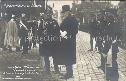 Zuerich ZH Kaiser Wilhelm in der Scheiz im Gespraech mit dem Schweizer Bundespraesidenten Forrer / Zuerich /Bz. Zuerich City