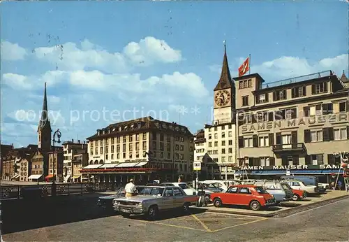 Zuerich Fraumuenster Wuehre Weinplatz und St Peter / Zuerich /Bz. Zuerich City