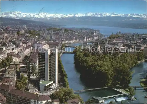 Zuerich Hotel Zuerich mit Limmat Sihl und Glarner Alpen / Zuerich /Bz. Zuerich City