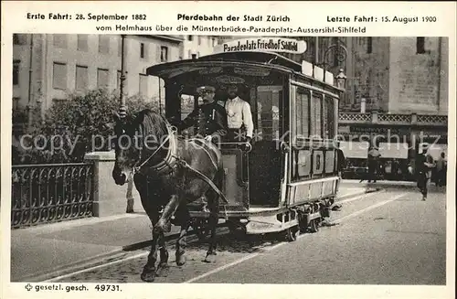 Zuerich ZH Pferdenbahn  / Zuerich /Bz. Zuerich City