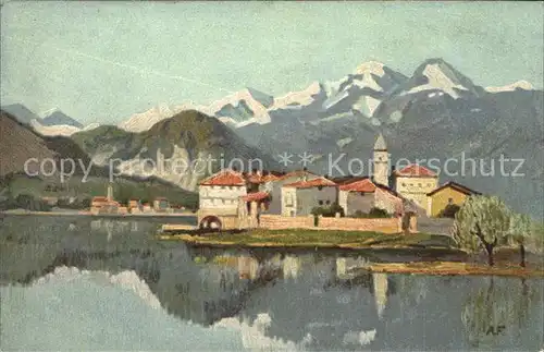 Isola Dei Pescatori Borromeo Kuenstlerkarte Lago Maggiore Kat. Lago Maggiore