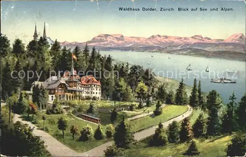 Zuerich Waldhaus Dolder mit Seeblick und Alpen / Zuerich /Bz. Zuerich City