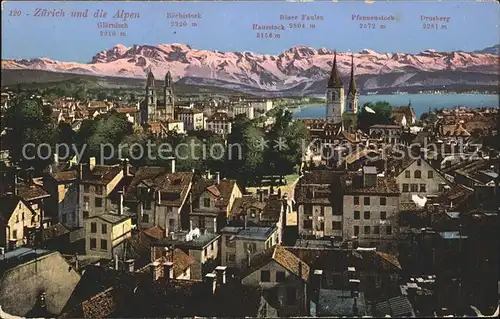 Zuerich Stadtansicht mit Alpenpanorama / Zuerich /Bz. Zuerich City