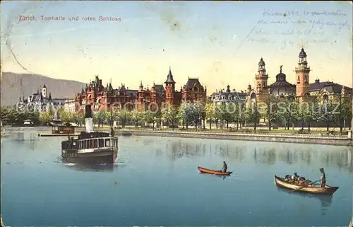 Zuerich Tonhalle und Rotes Schloss Dampfer Boote / Zuerich /Bz. Zuerich City