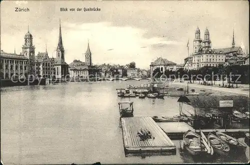 Zuerich Panorama von der Quaibruecke / Zuerich /Bz. Zuerich City