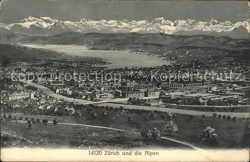 Zuerich mit Alpenpanorama / Zuerich /Bz. Zuerich City