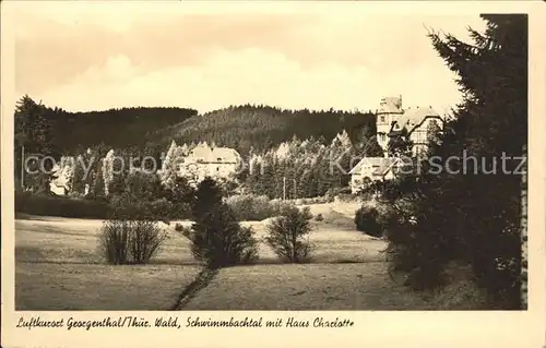 Georgenthal im Schwimmbachtal mit Haus Charlotte Kat. Georgenthal