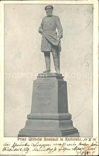 Karlsruhe Prinz Wilhelm Denkmal Kat. Karlsruhe