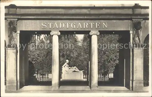 Karlsruhe Stadtgarten Eingang Kat. Karlsruhe