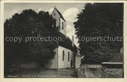 Weisweil Kirche Kriegerdenkmal Kat. Weisweil