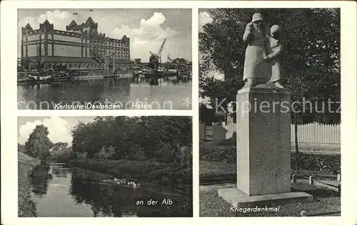 Karlsruhe Kriegerdenkmal Hafen Alb Kat. Karlsruhe