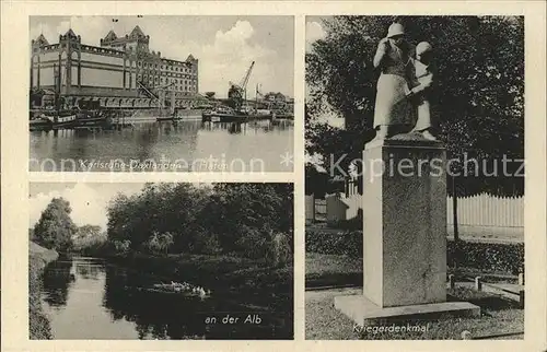 Karlsruhe Alb Hafen Kriegerdenkmal Kat. Karlsruhe