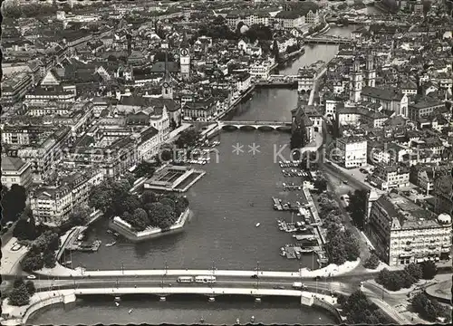 Zuerich Quaibruecke mit Limmat  / Zuerich /Bz. Zuerich City