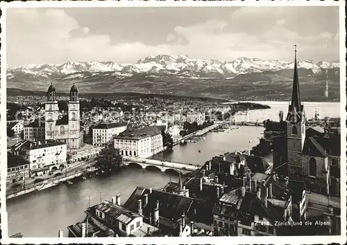 Zuerich Panorama mit Alpensicht / Zuerich /Bz. Zuerich City
