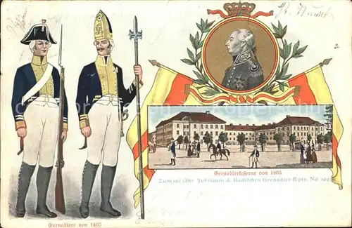 Karlsruhe Grenadierkaserne von 1803 Soldaten Uniform / Karlsruhe /Karlsruhe LKR