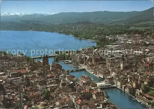 Zuerich Fliegeraufnahme Limmat See Alpen / Zuerich /Bz. Zuerich City