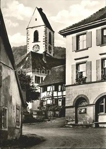 Grenzach Rathaus und evangelische Kirche / Grenzach-Wyhlen /Loerrach LKR