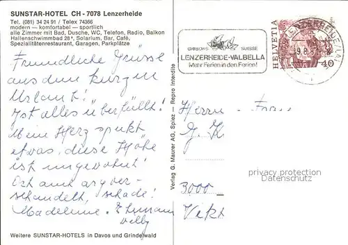 Lenzerheide GR Sunstar-Hotel Segelboot / Lenzerheide /Rg. Chur
