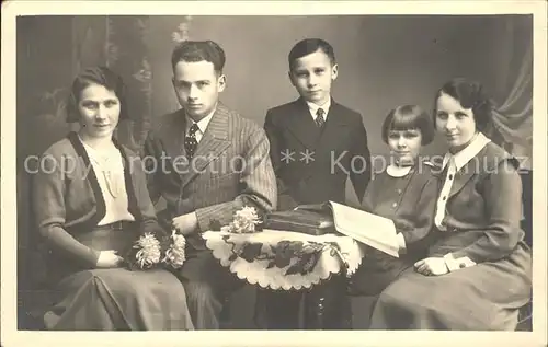 Wels Oberoesterreich Familienfoto Weihnachten 1933 Kat. Oesterreich
