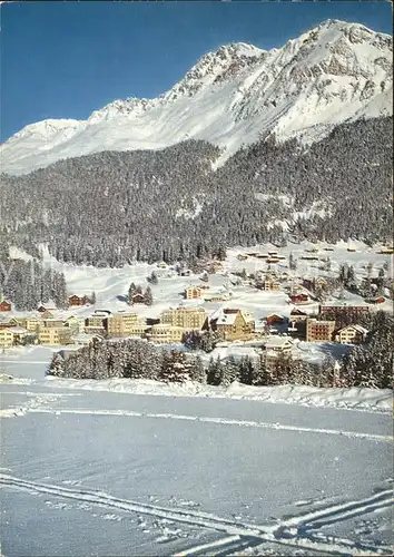 Lenzerheide Valbella mit Weisshorn Parpaner Rothorn und Foil Cotschen Kat. Lenzerheide