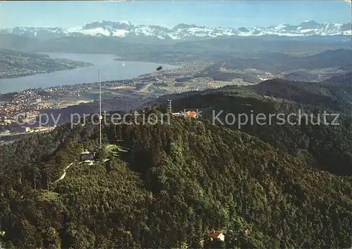Uetliberg Zuerich Blick auf Stadt See und Alpen Kat. Uetliberg
