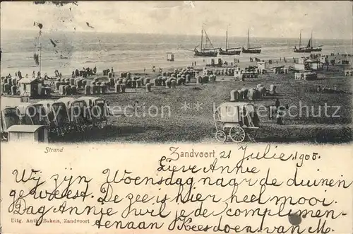 Zandvoort Strand Schiff Kat. Niederlande