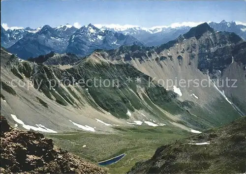 Lenzerheide Valbella Parpaner Rothorn Blick vom Gipfelrestaurant auf Lenzeralp mit Lenzerhorn Kat. Lenzerheide