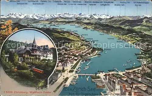 Zuerich ZH See Zuerichberg Waldhaus Dolder Hausstock Rossberg Schneehorn / Zuerich /Bz. Zuerich City